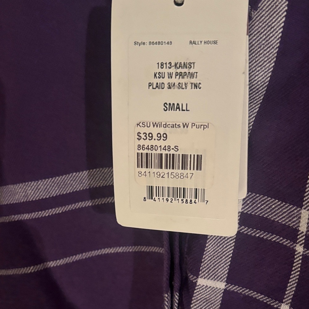 Purple Plaid Women's Top K-State University Wildcats - Picture 4 of 8